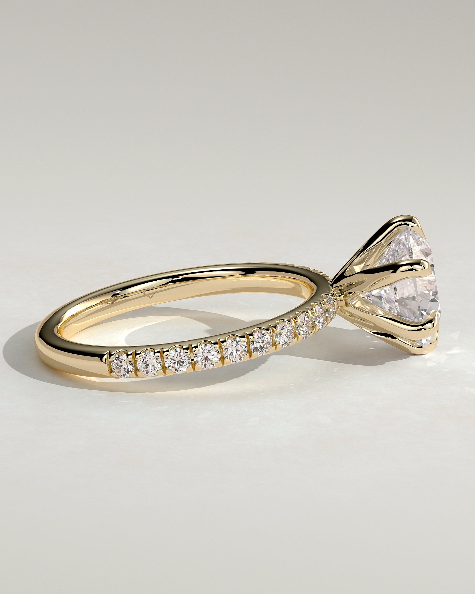 2.0CT Round Lab Grown Diamond Pave Engagement Ring