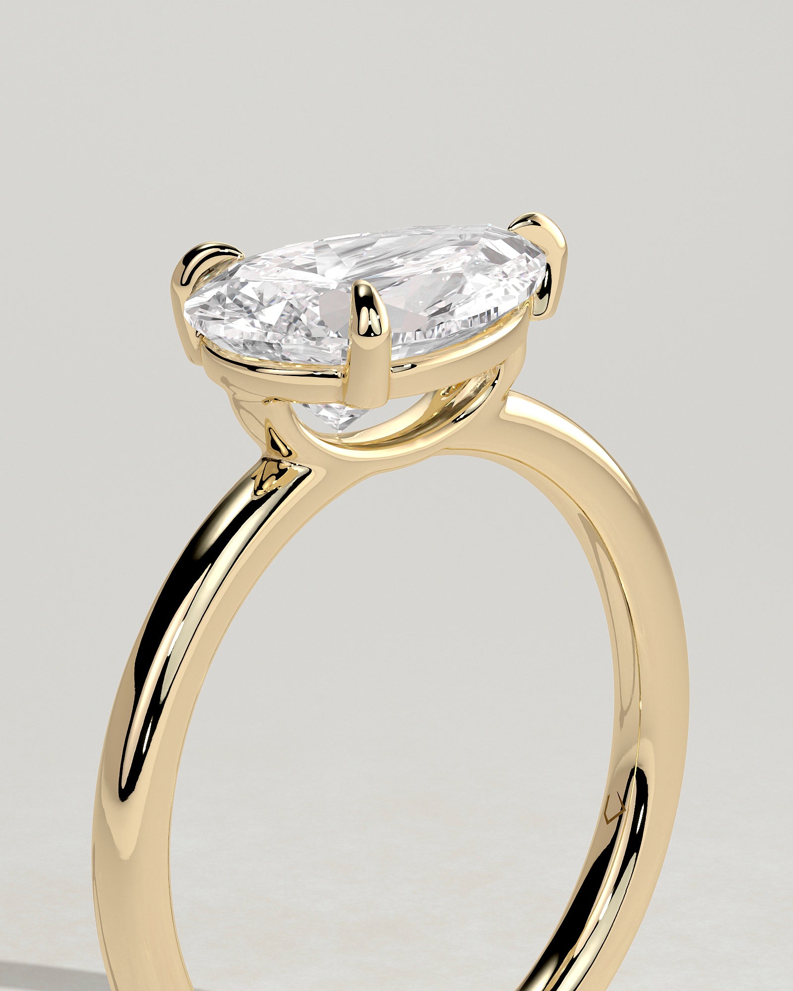 2.0CT East West Pear Lab Grown Diamond Solitaire Engagement Ring