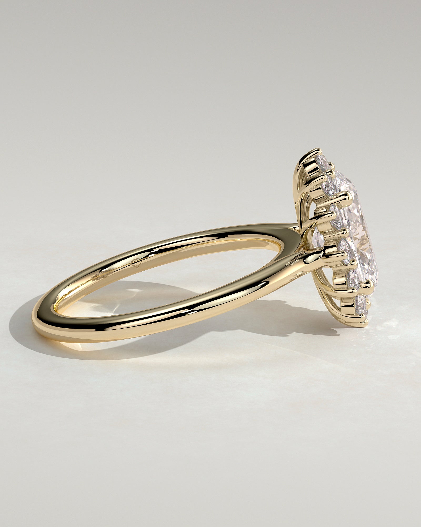 2.0CT Oval Lab Grown Diamond Halo Cathedral Engagement Ring
