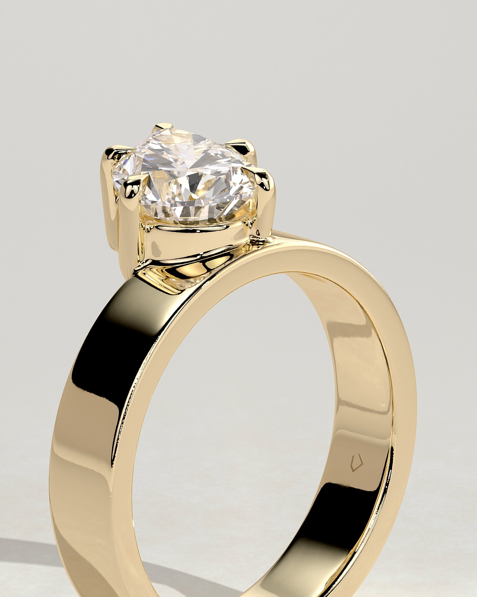 2.0CT East West Pear Lab Grown Diamond Flat Cigar Band Engagement Ring