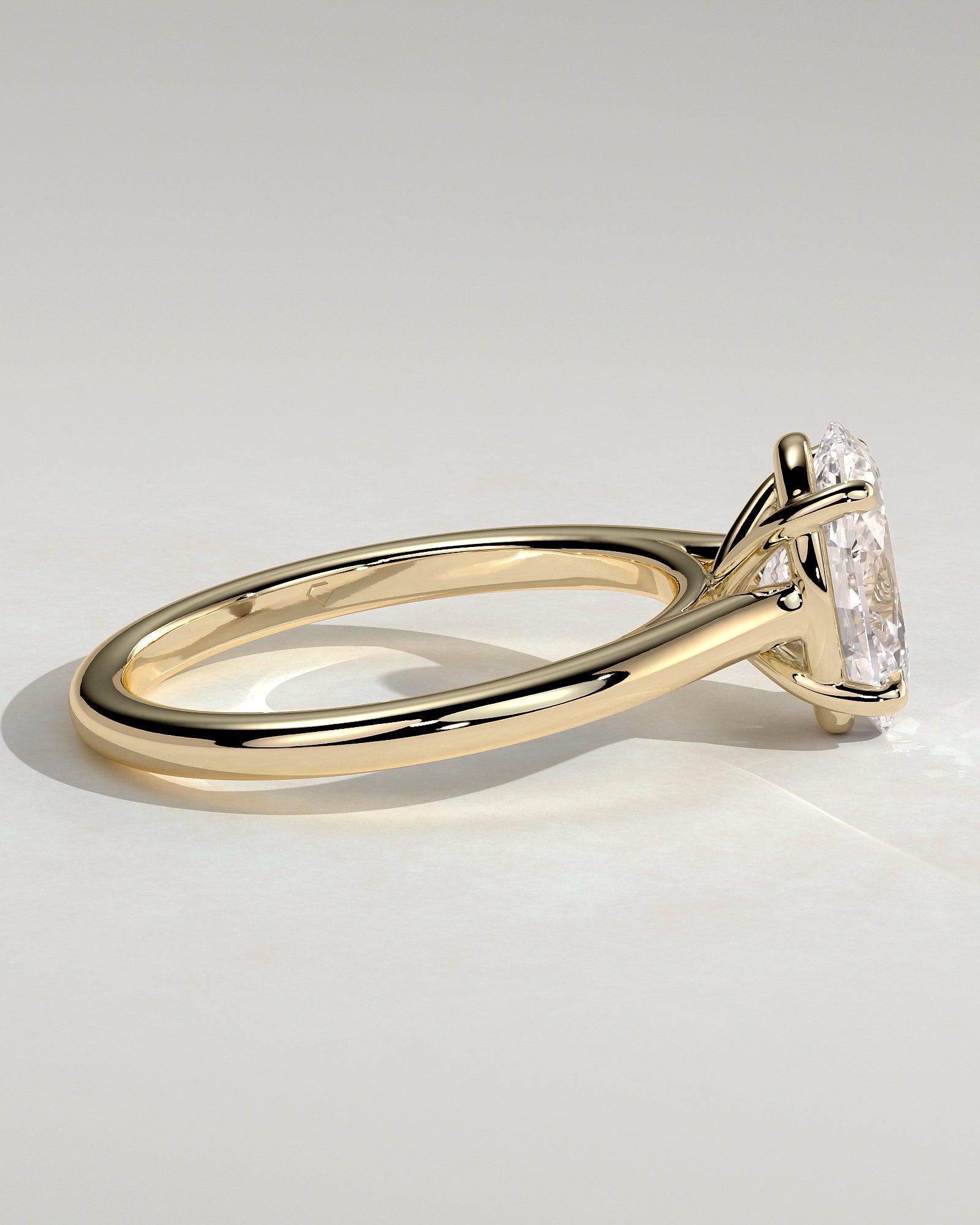 2.0CT Oval Lab Grown Diamond Cathedral Engagement Ring