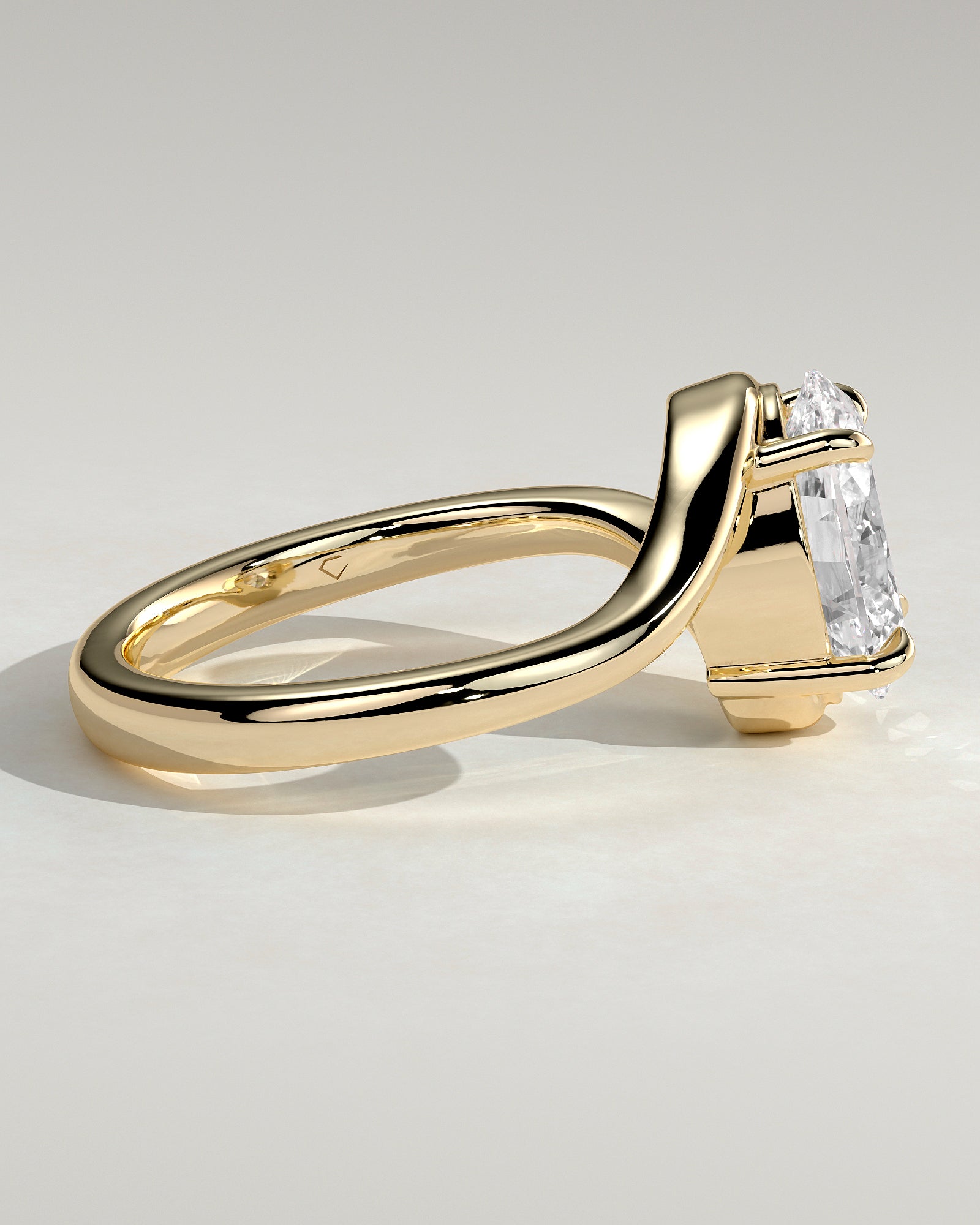 2.0CT Oval Lab Grown Diamond Solitaire Bypass Engagement Ring