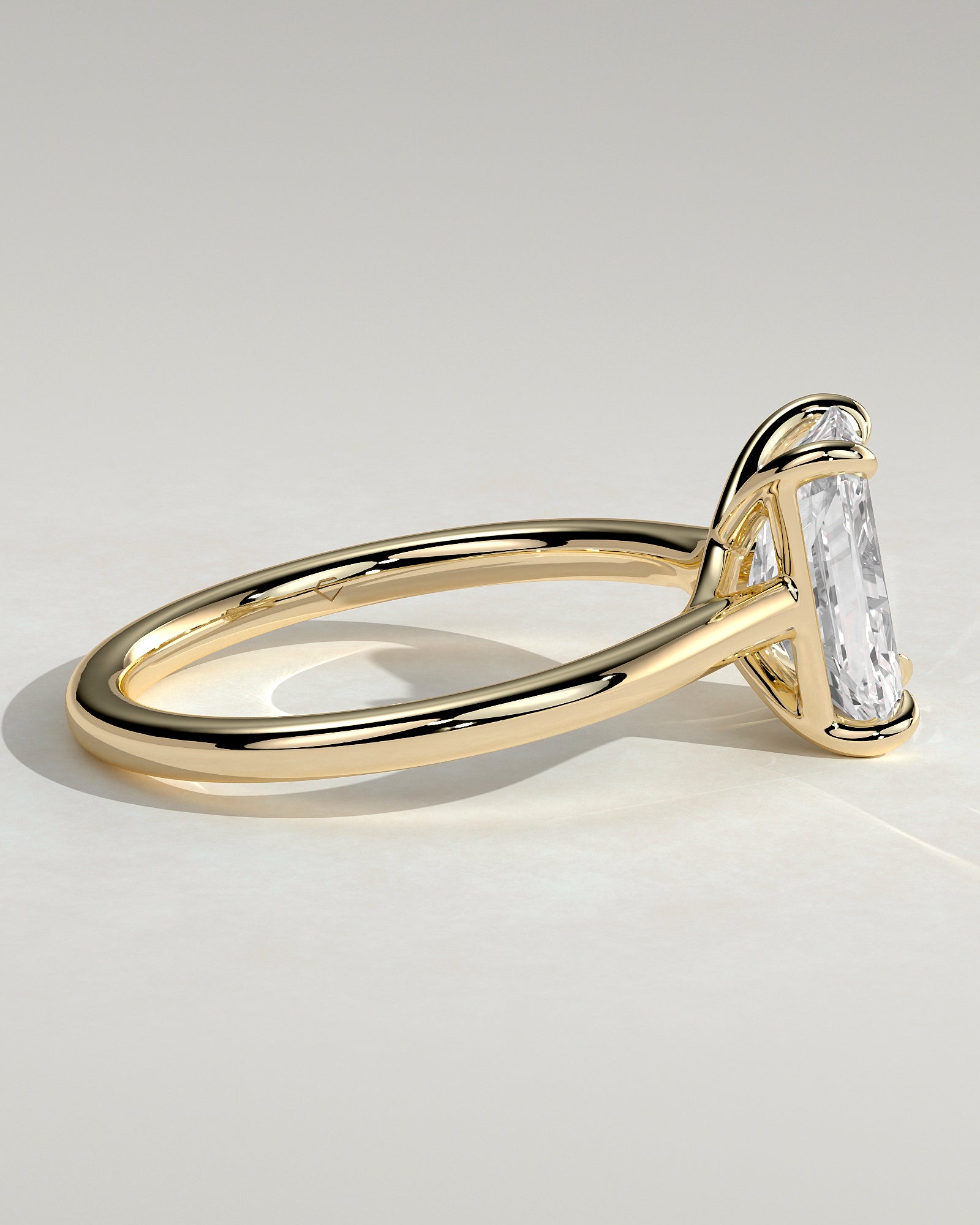 2.0CT Radiant Lab Grown Diamond Cathedral Open Trellis Gallery Engagement Ring