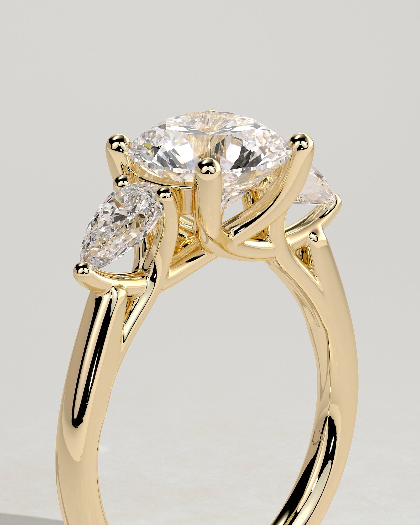 2.0CT Round Cut Lab Grown Diamond Three Stone Engagement Ring