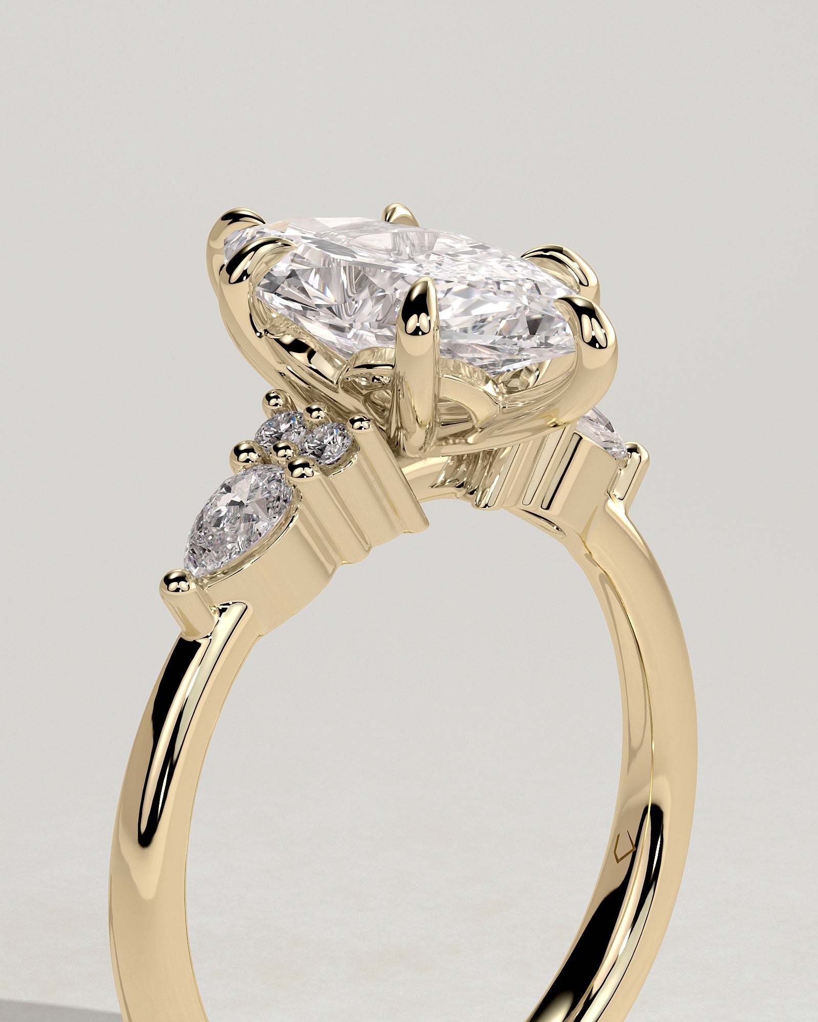 2.0CT Marquise Lab Grown Diamond Cluster Engagement Ring