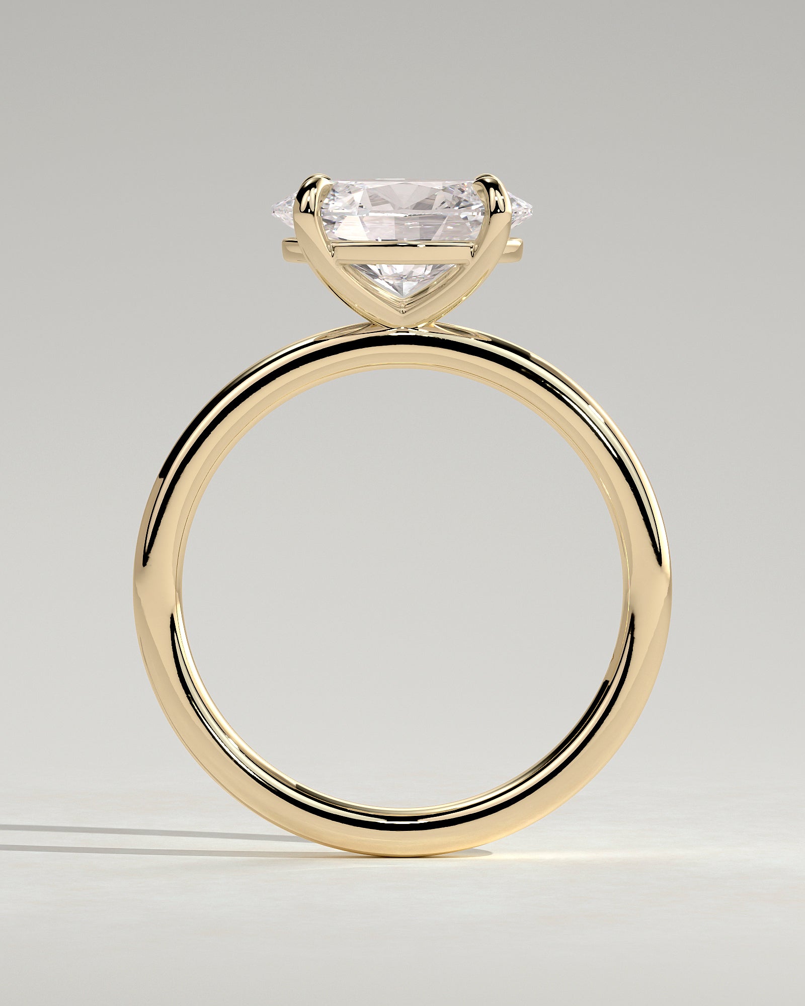 2.0CT East West Oval Lab Grown Diamond Solitaire Engagement Ring