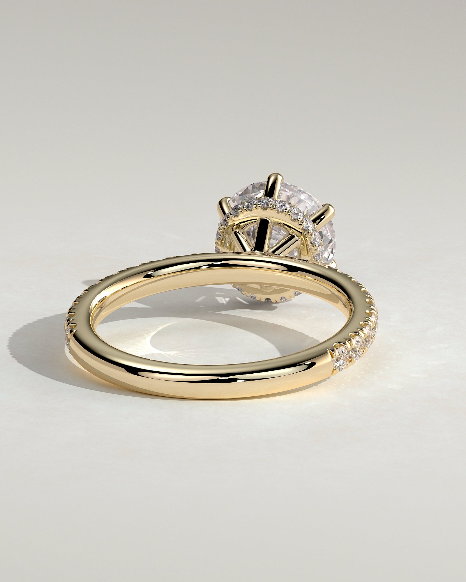 2.0CT Round Lab Grown Diamond Hidden Halo Pave Engagement Ring