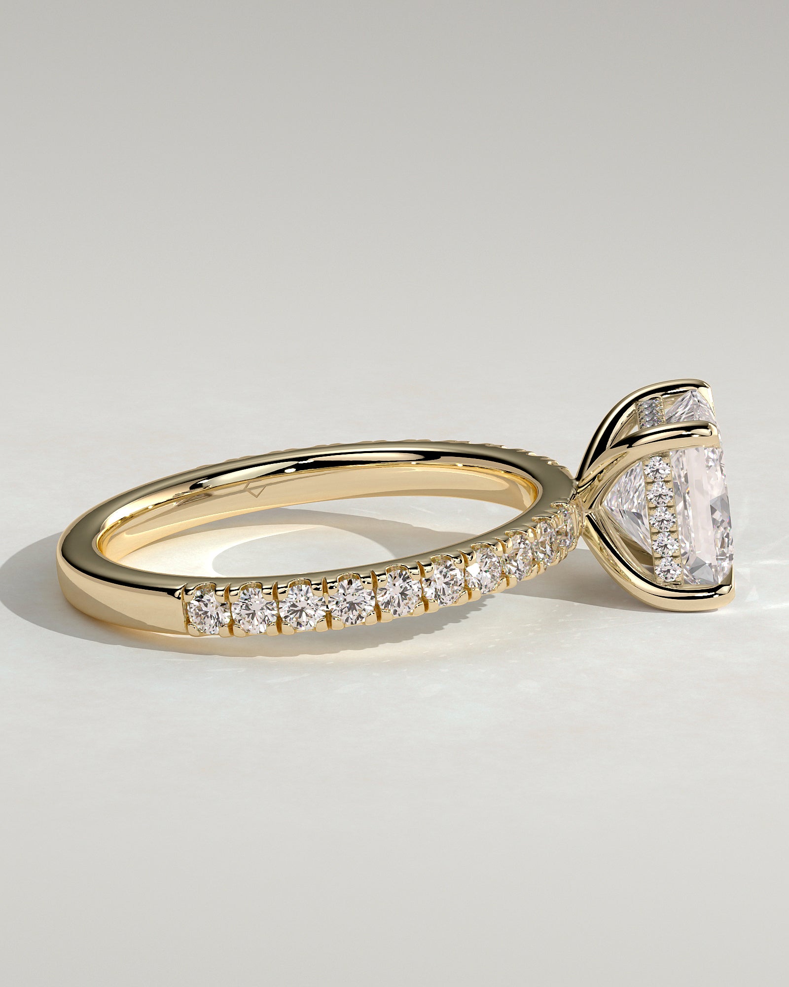 2.0CT Princess Lab Grown Diamond Hidden Halo Pave Engagement Ring