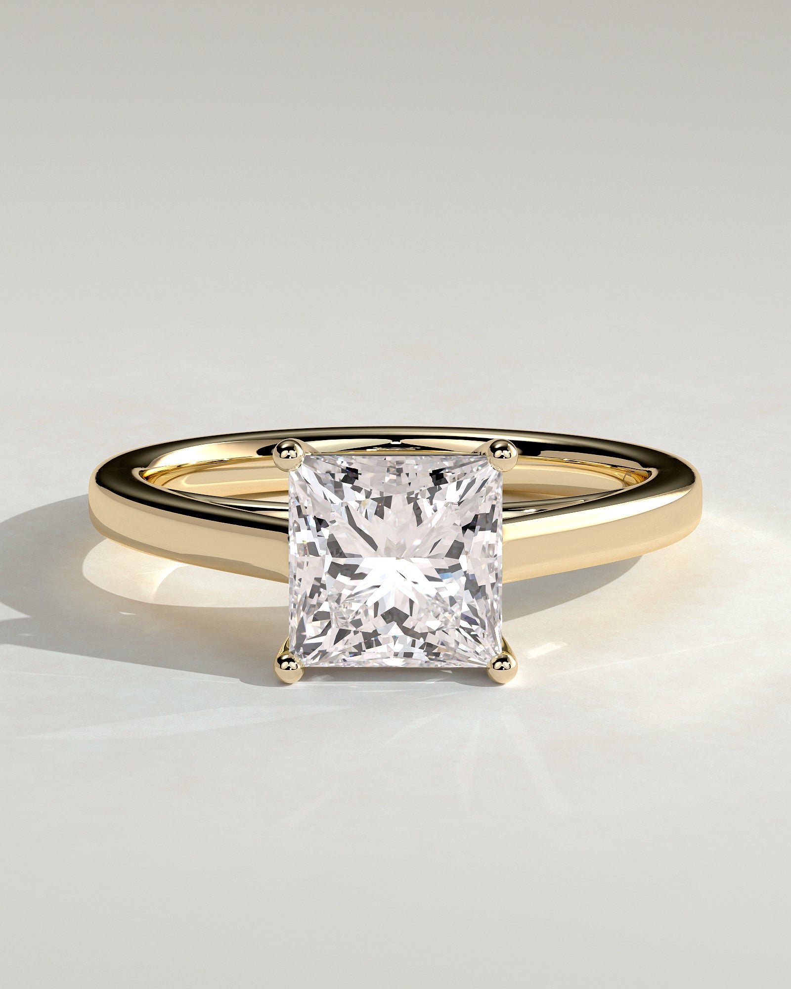 2.0CT Princess Lab Grown Diamond Cathedral Engagement Ring