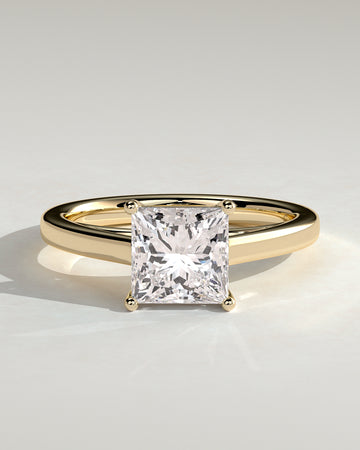 2.0CT Princess Lab Grown Diamond Cathedral Engagement Ring