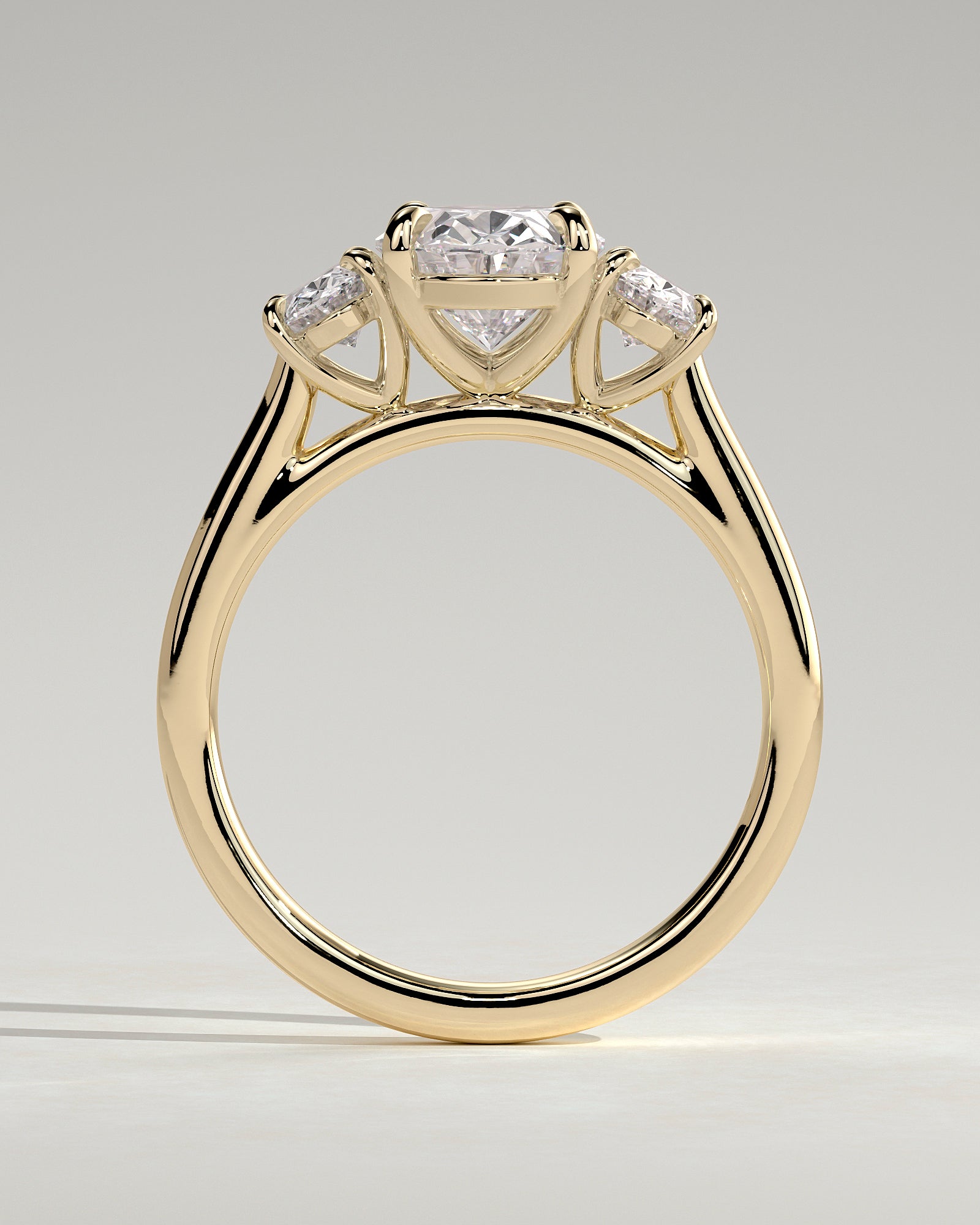 2.0CT Oval Lab Grown Diamond Three Stone Engagement Ring