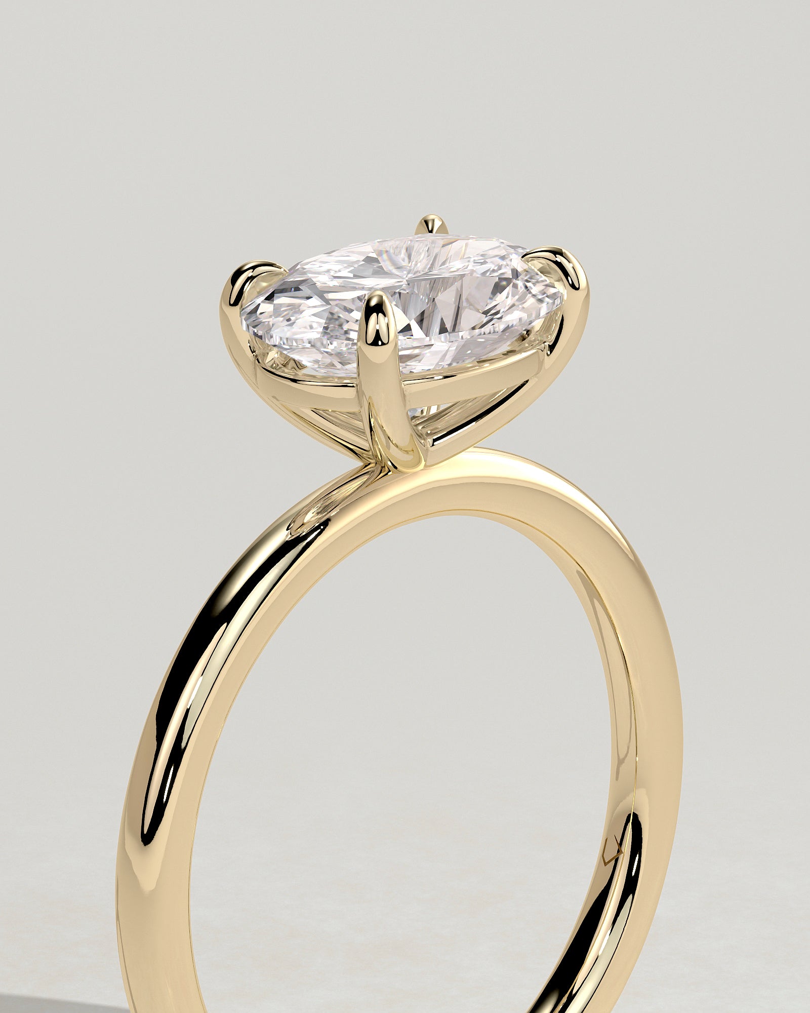 2.0CT East West Oval Lab Grown Diamond Solitaire Engagement Ring