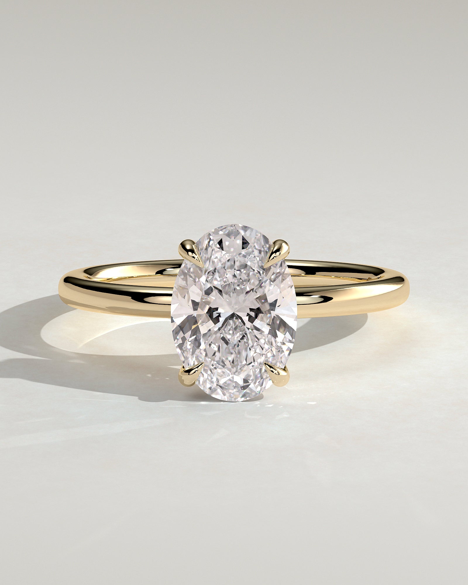 2.0CT Oval Lab Grown Diamond Solitaire Engagement Ring