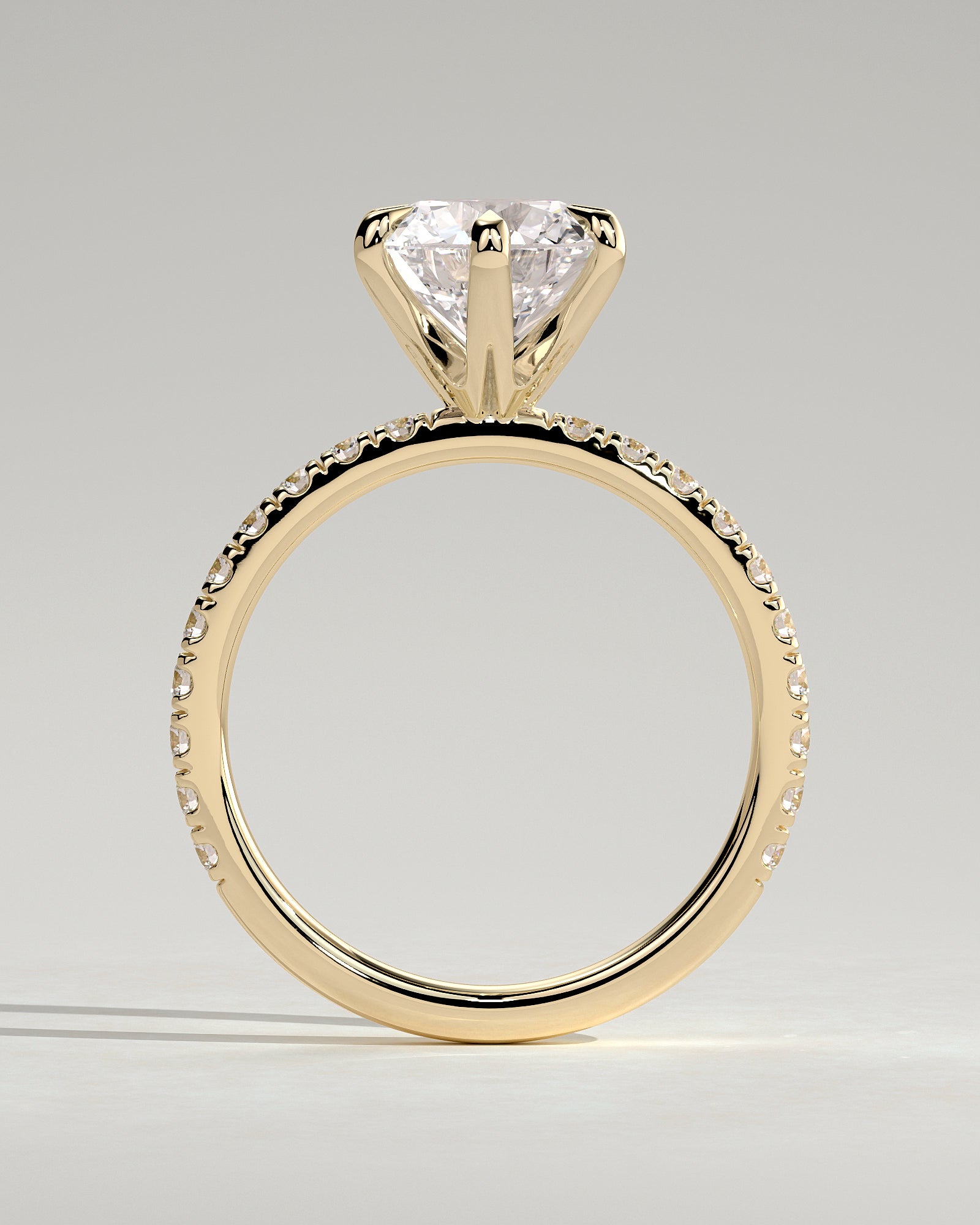 2.0CT Round Lab Grown Diamond Pave Engagement Ring