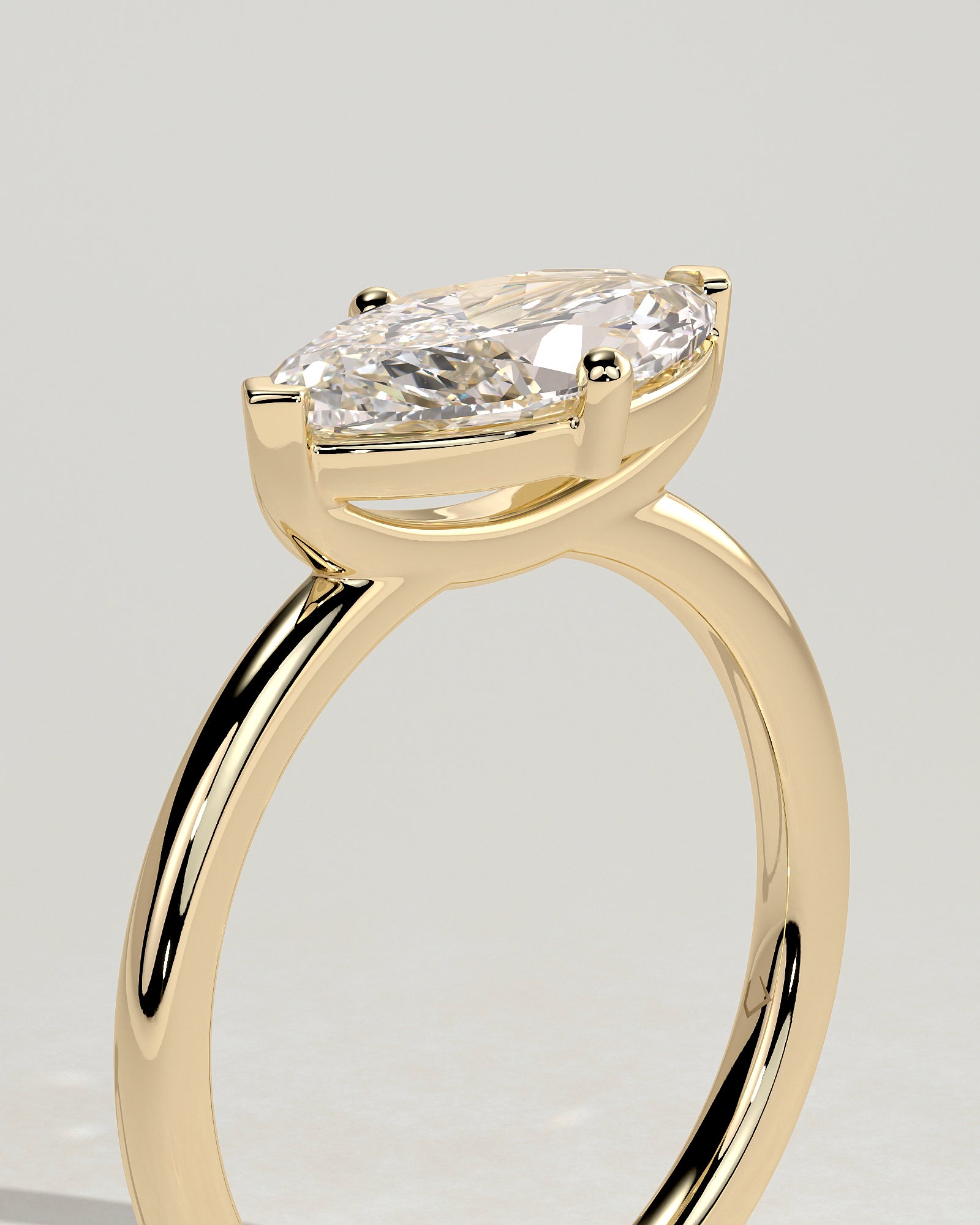 2.0CT East West Marquise Lab Grown Diamond Solitaire Engagement Ring