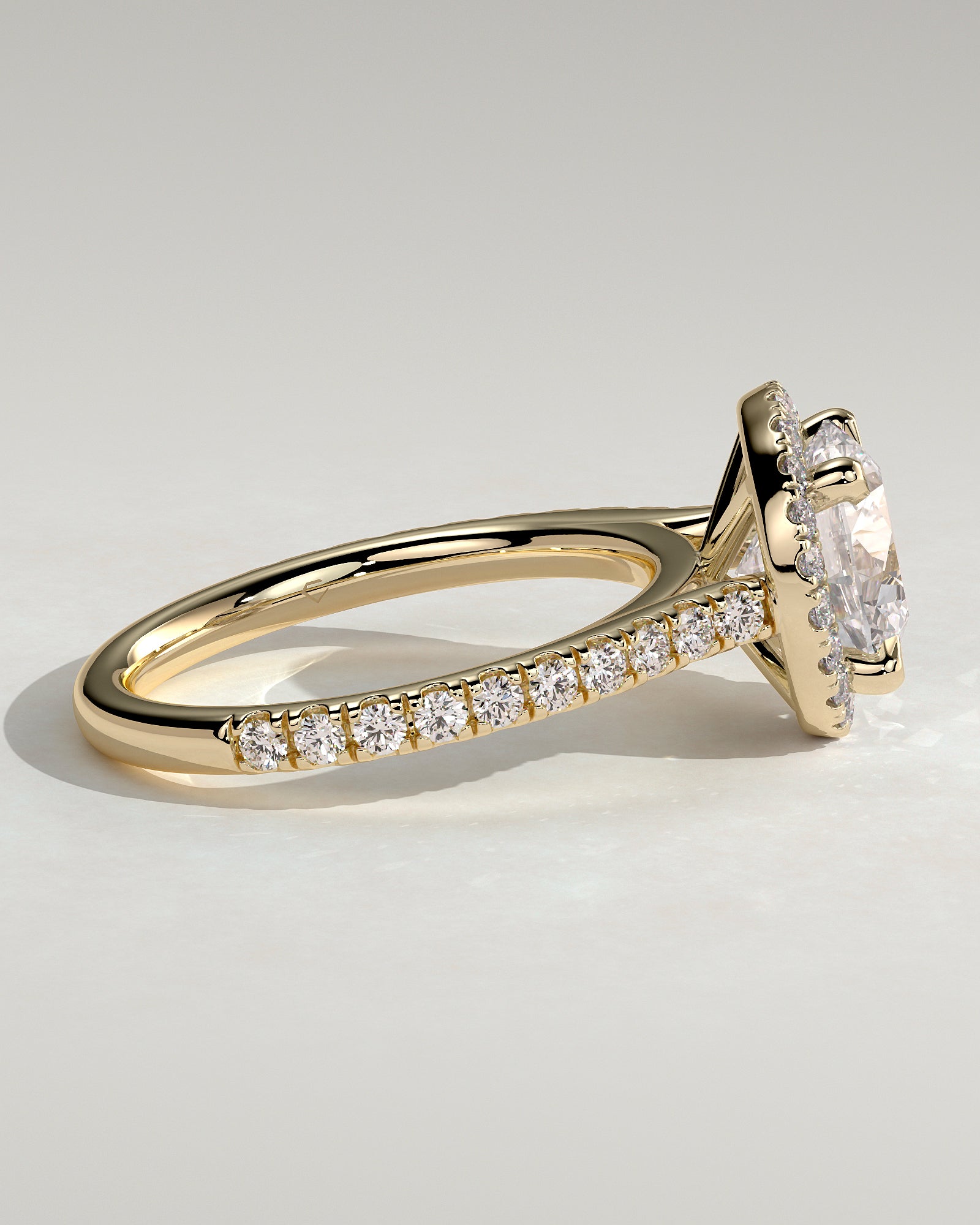 2.0CT Round Lab Grown Diamond Halo Cathedral Pave Engagement Ring