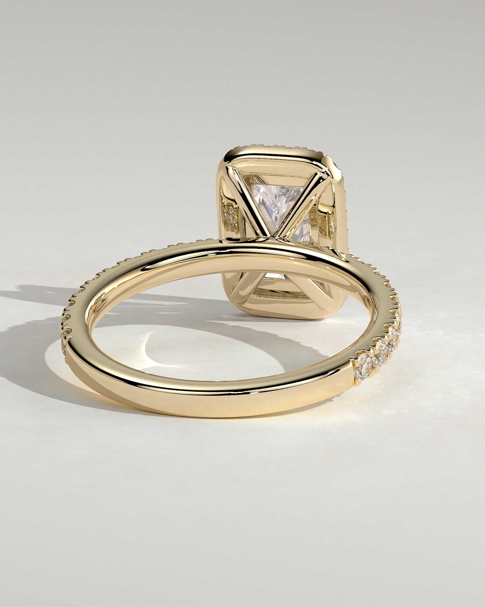 2.0CT Radiant Lab Grown Diamond Halo Pave Engagement Ring