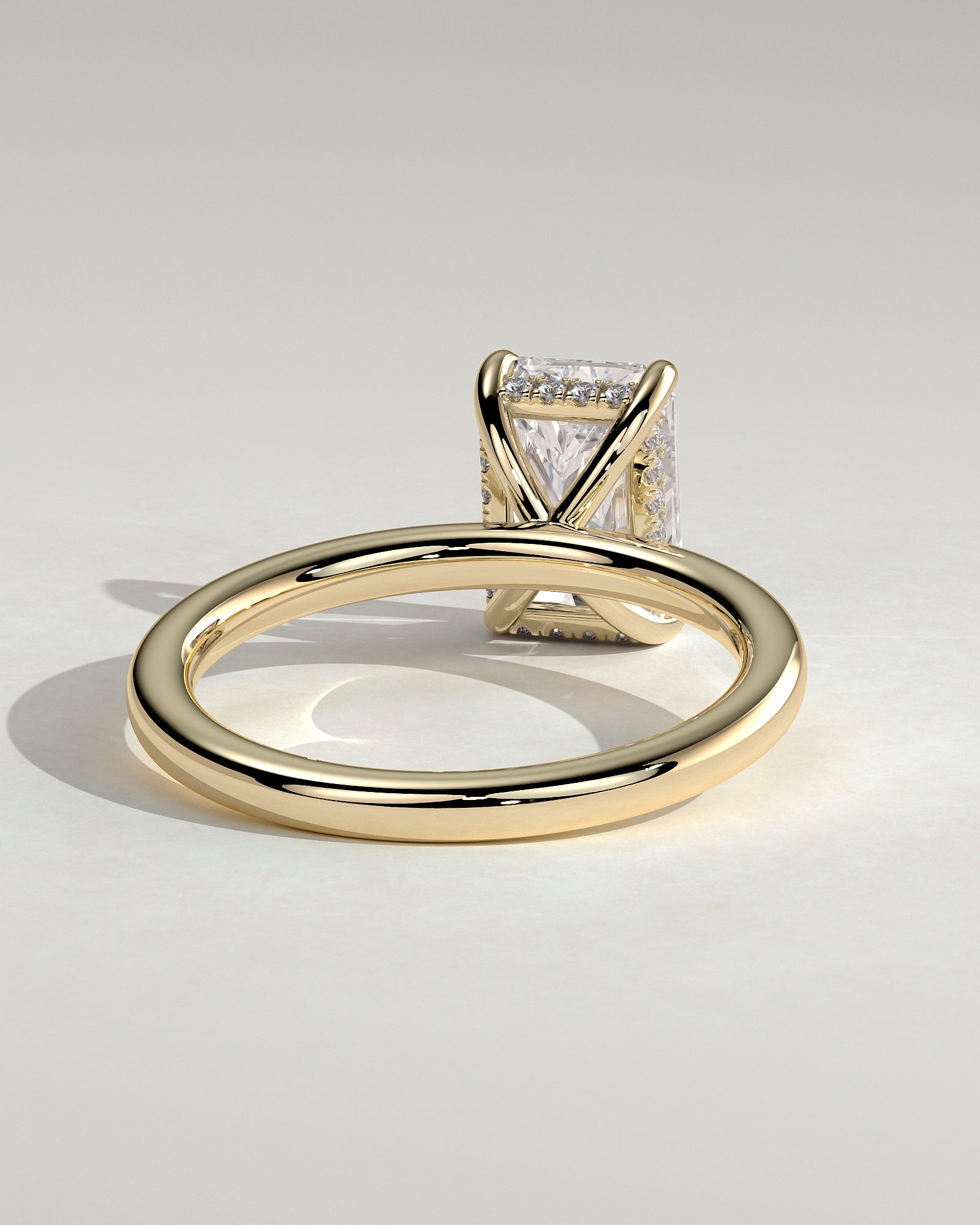 2.0CT Radiant Lab Grown Diamond Hidden Halo Solitaire Engagement Ring