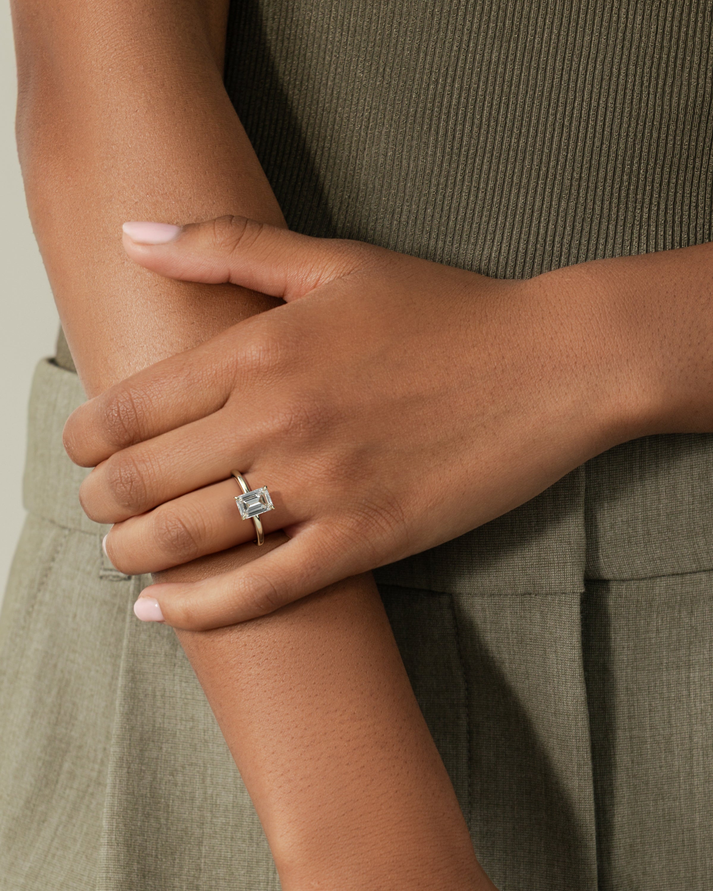 2.0CT Emerald Cut Lab Grown Diamond Solitaire Engagement Ring