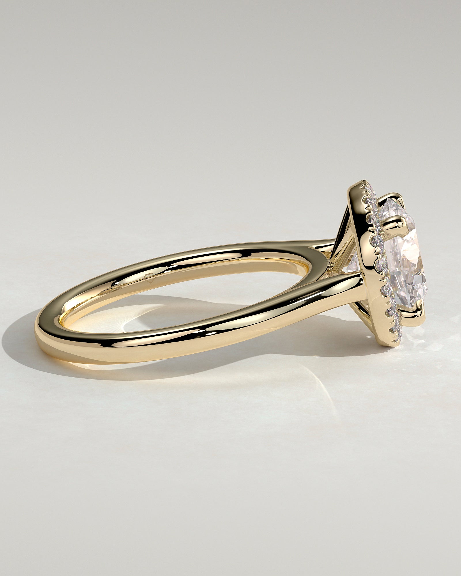 2.0CT Round Lab Grown Diamond Halo Cathedral Engagement Ring
