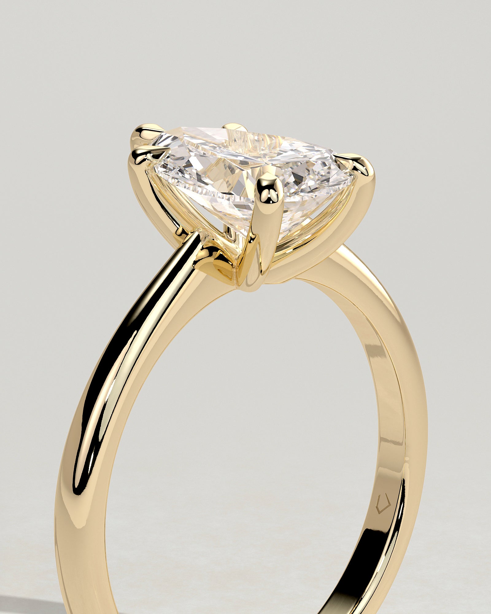 2.0CT Pear Lab Grown Diamond Solitaire Cathedral Engagement Ring