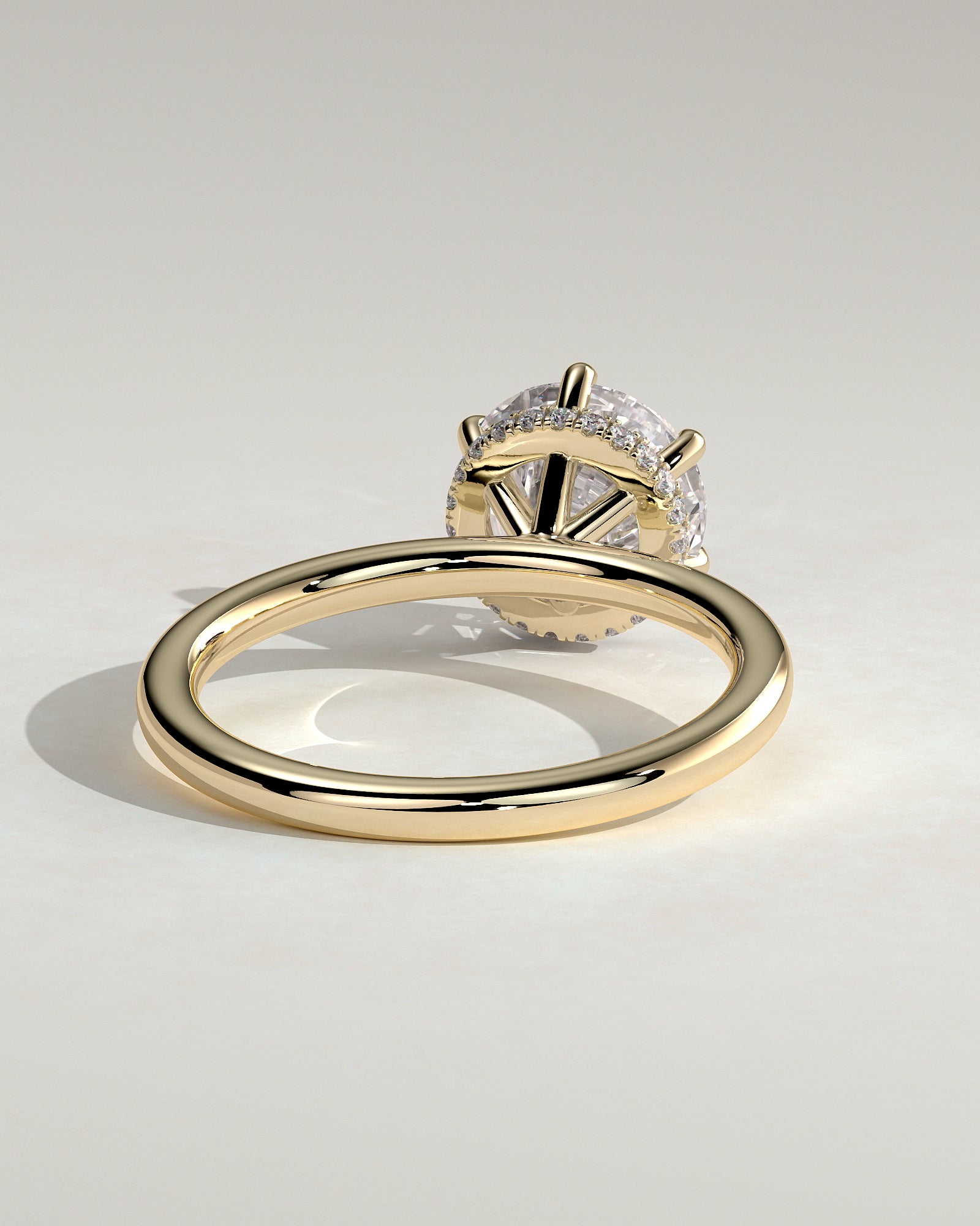2.0CT Round Lab Grown Diamond Hidden Halo Solitaire Engagement Ring