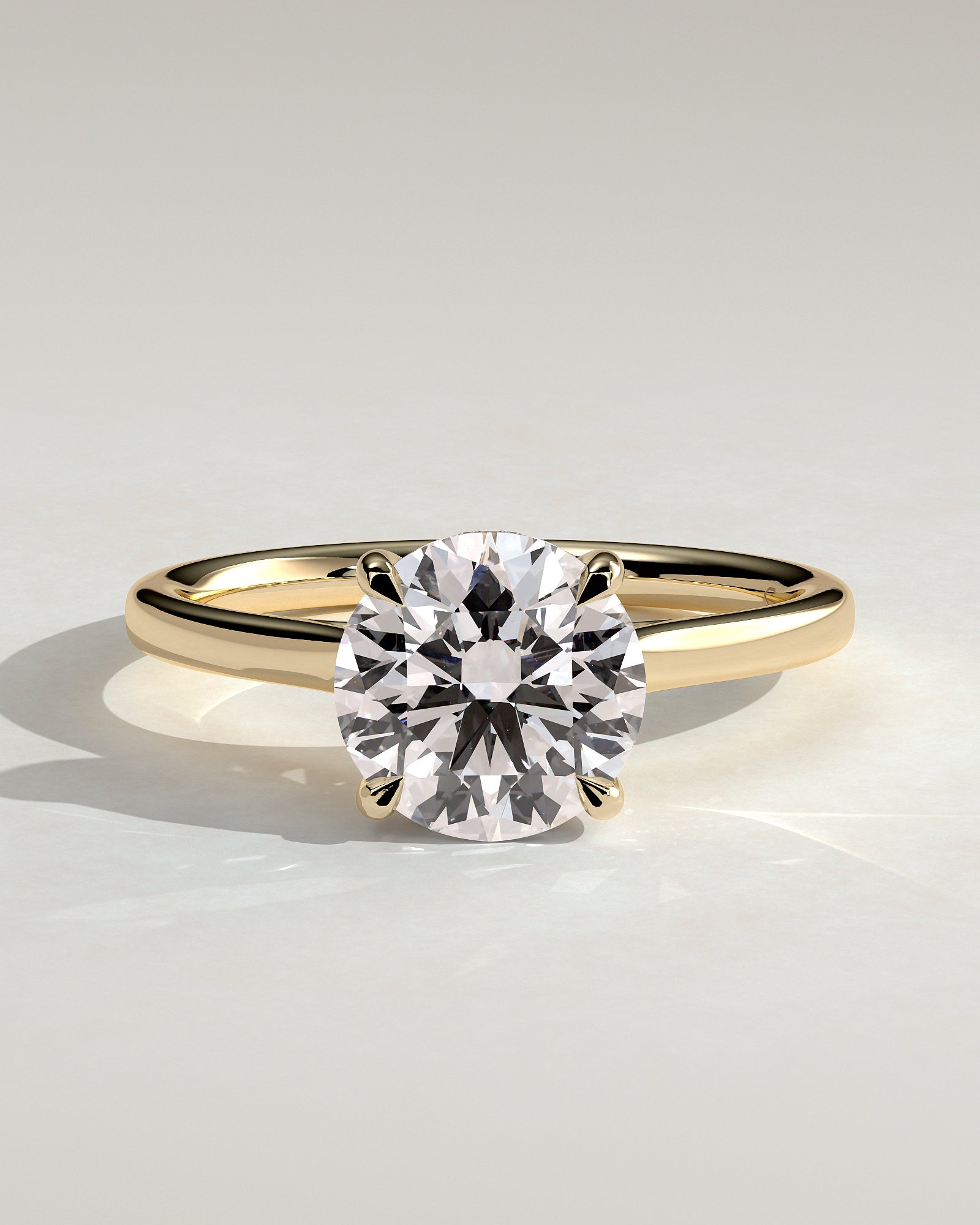 2.0CT Round Lab Grown Diamond Hidden Halo Cathedral Engagement Ring