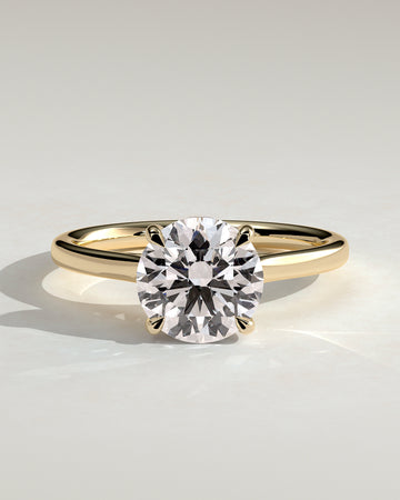 2.0CT Round Lab Grown Diamond Hidden Halo Cathedral Engagement Ring