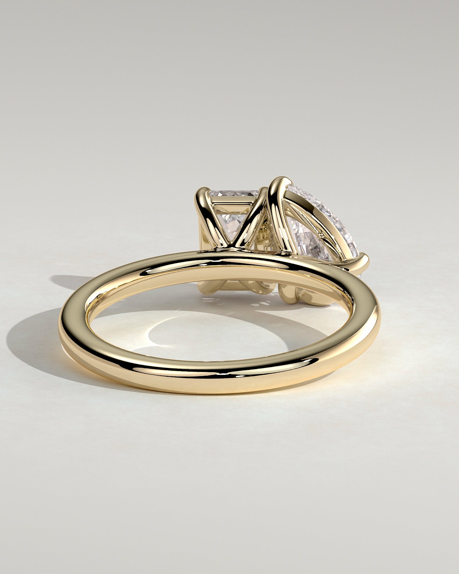 1.50CT Pear & 1.80CT Emerald Lab Grown Diamond Toi et Moi Engagement Ring