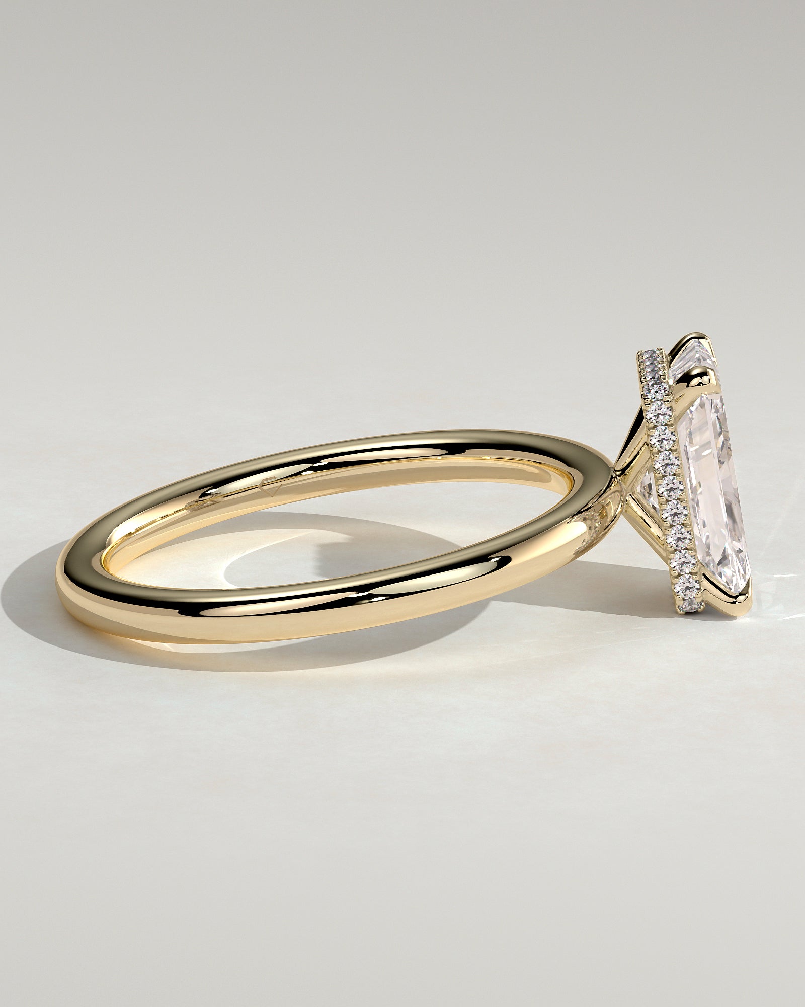 2.0CT Radiant Lab Grown Diamond Hidden Halo Solitaire Engagement Ring