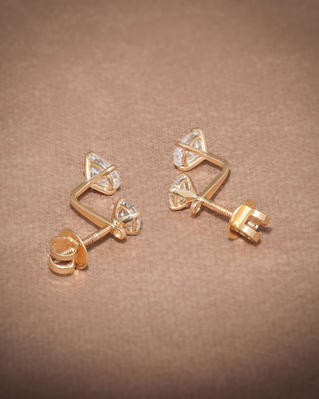 Round & Oval Lab Grown Diamond Front Back Drop Jacket Earrings