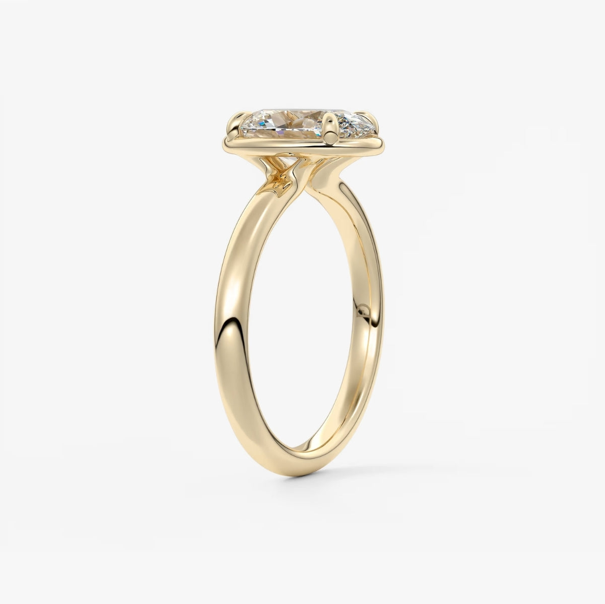 2.0CT Bezel Set Oval Cut Lab Grown Diamond Solitaire Engagement Ring