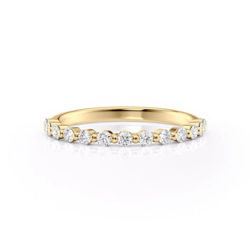 Round Lab Grown Diamond Floating Bubble Pave Wedding Band