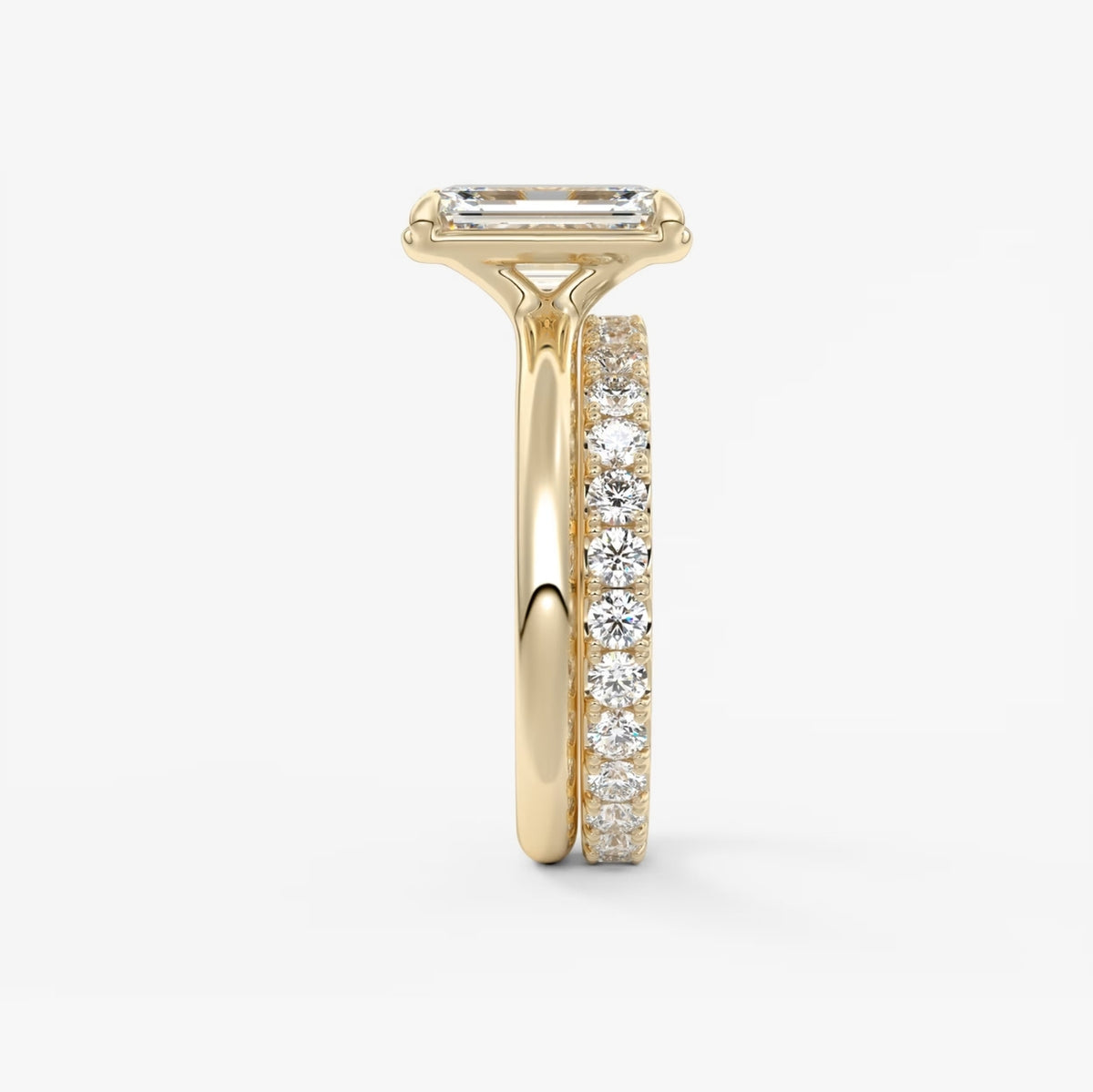 2.0CT Bezel Set Emerald Cut Lab Grown Diamond Solitaire Engagement Ring