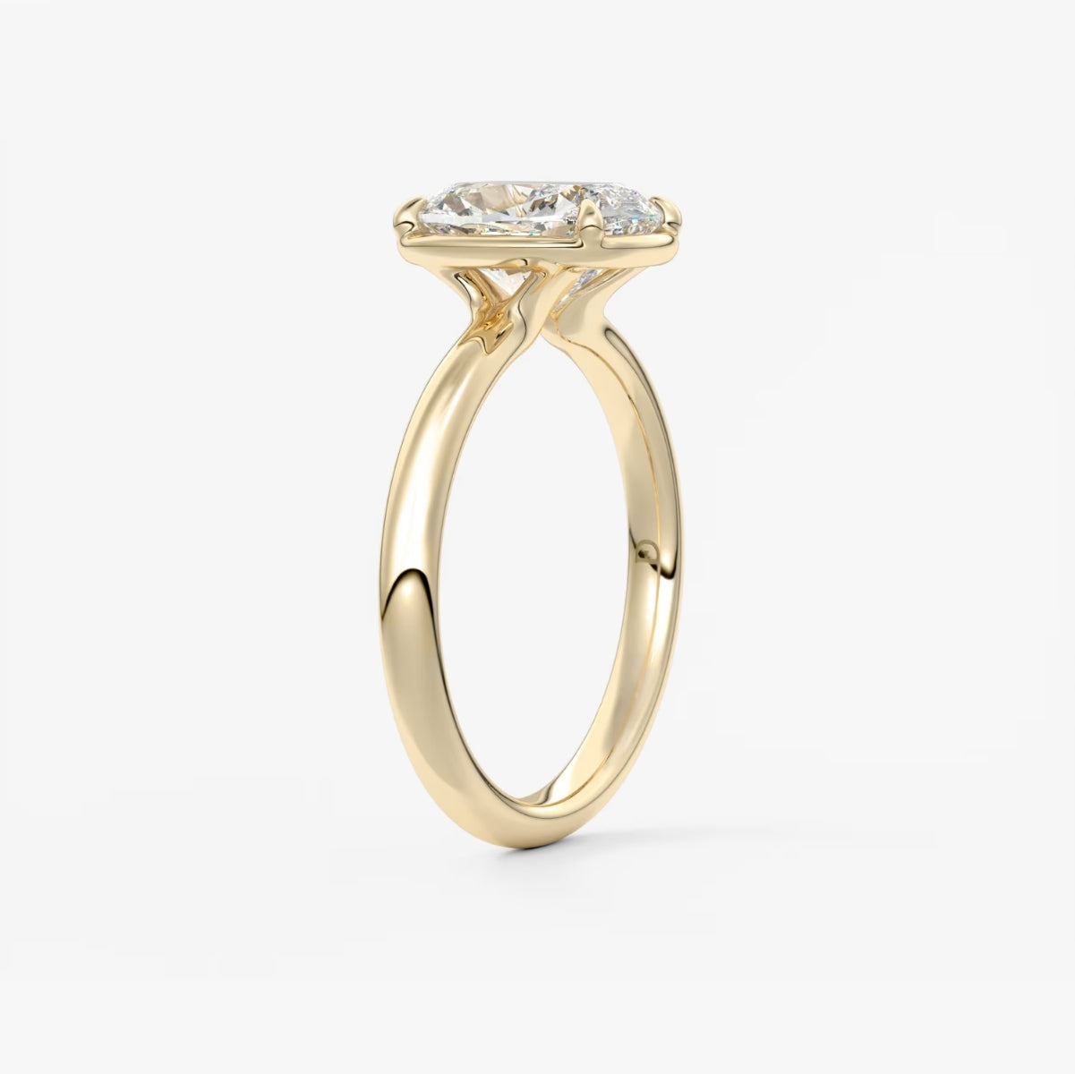 2.0CT Bezel Set Elongated Cushion Cut Lab Grown Diamond Solitaire Engagement Ring