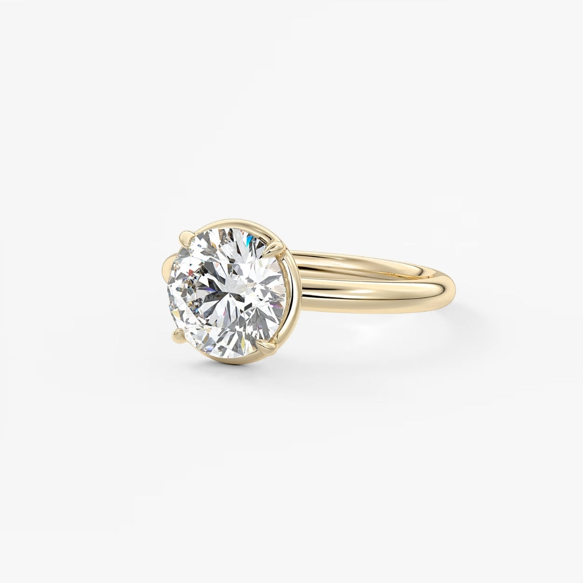 2.0CT Bezel Set Round Cut Lab Grown Diamond Solitaire Engagement Ring