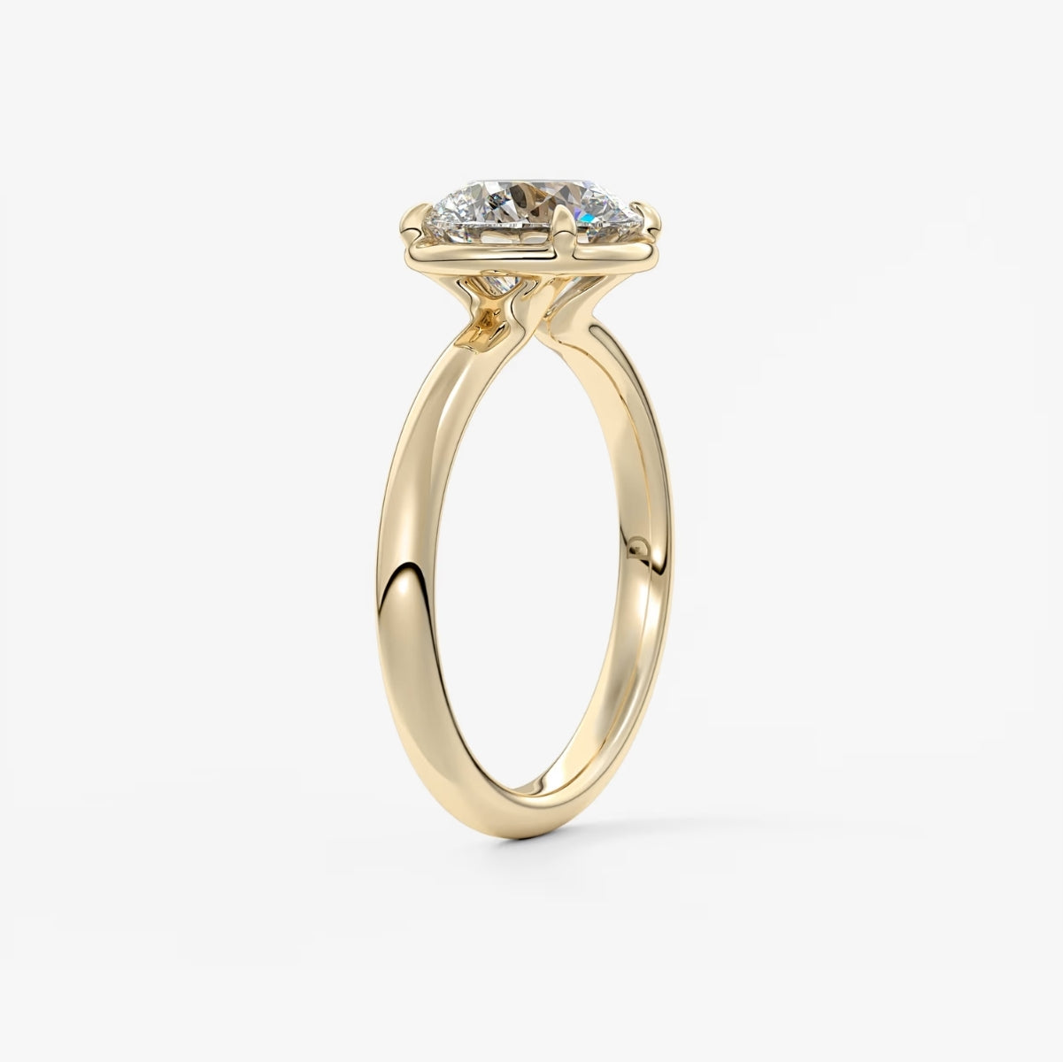 2.0CT Bezel Set Round Cut Lab Grown Diamond Solitaire Engagement Ring