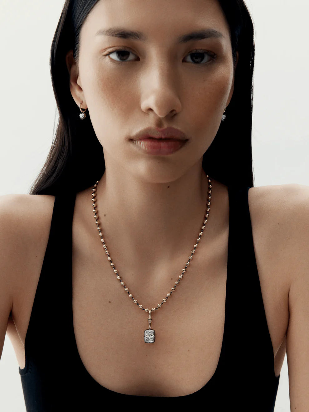 5.0CT Blackened Bezel Elongated Cushion Cut Lab Grown Diamond Pendant