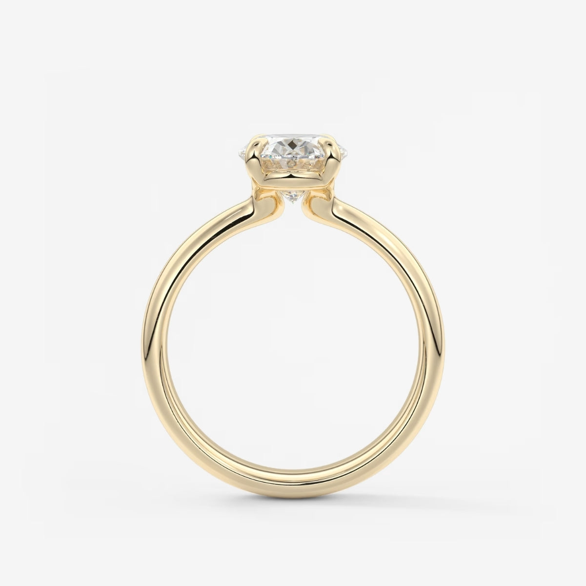 2.0CT Oval Lab Grown Diamond Thick Band Engagement Ring