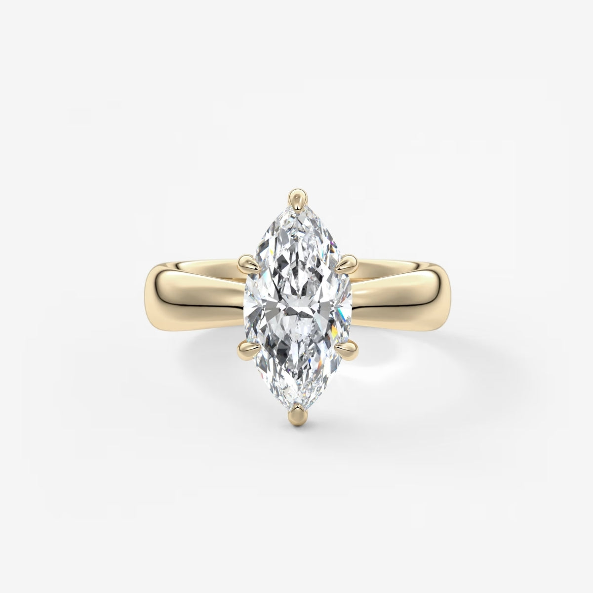 2.0CT Marquise Lab Grown Diamond Thick Band Engagement Ring