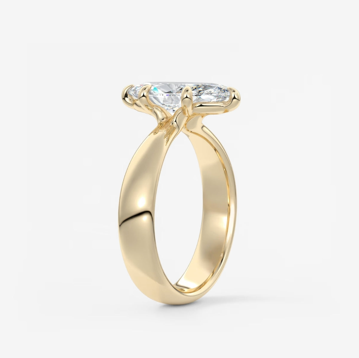 2.0CT Marquise Lab Grown Diamond Thick Band Engagement Ring