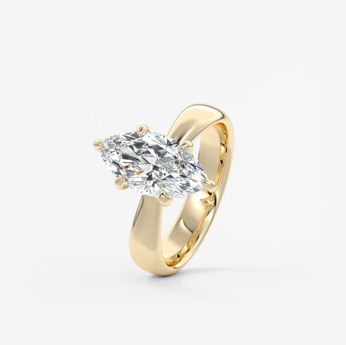 2.0CT Marquise Lab Grown Diamond Thick Band Engagement Ring