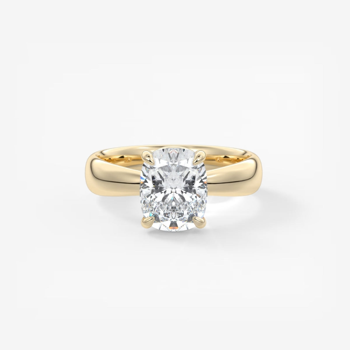 2.0CT Elongated Cushion Cut Lab Grown Diamond Thick Band Engagement Ring