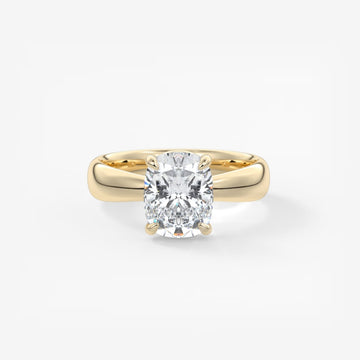 2.0CT Elongated Cushion Cut Lab Grown Diamond Thick Band Engagement Ring