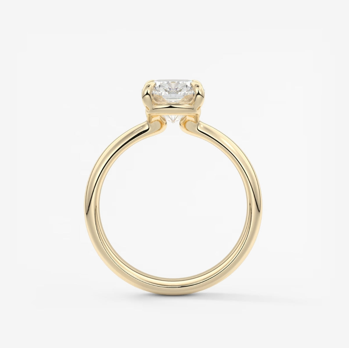 2.0CT Elongated Cushion Cut Lab Grown Diamond Thick Band Engagement Ring