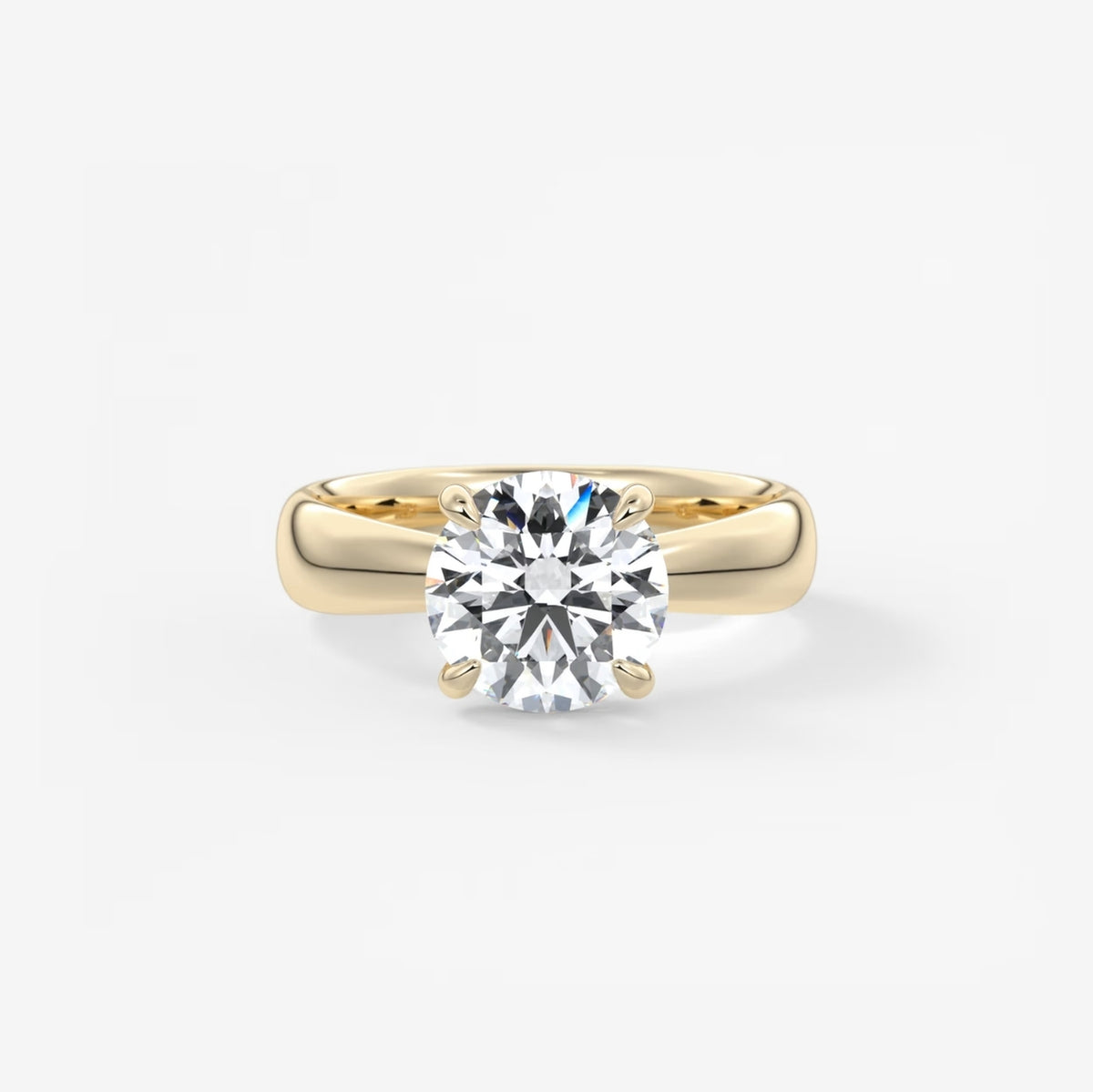 2.0CT Round Cut Lab Grown Diamond Thick Band Engagement Ring