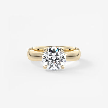2.0CT Round Cut Lab Grown Diamond Thick Band Engagement Ring