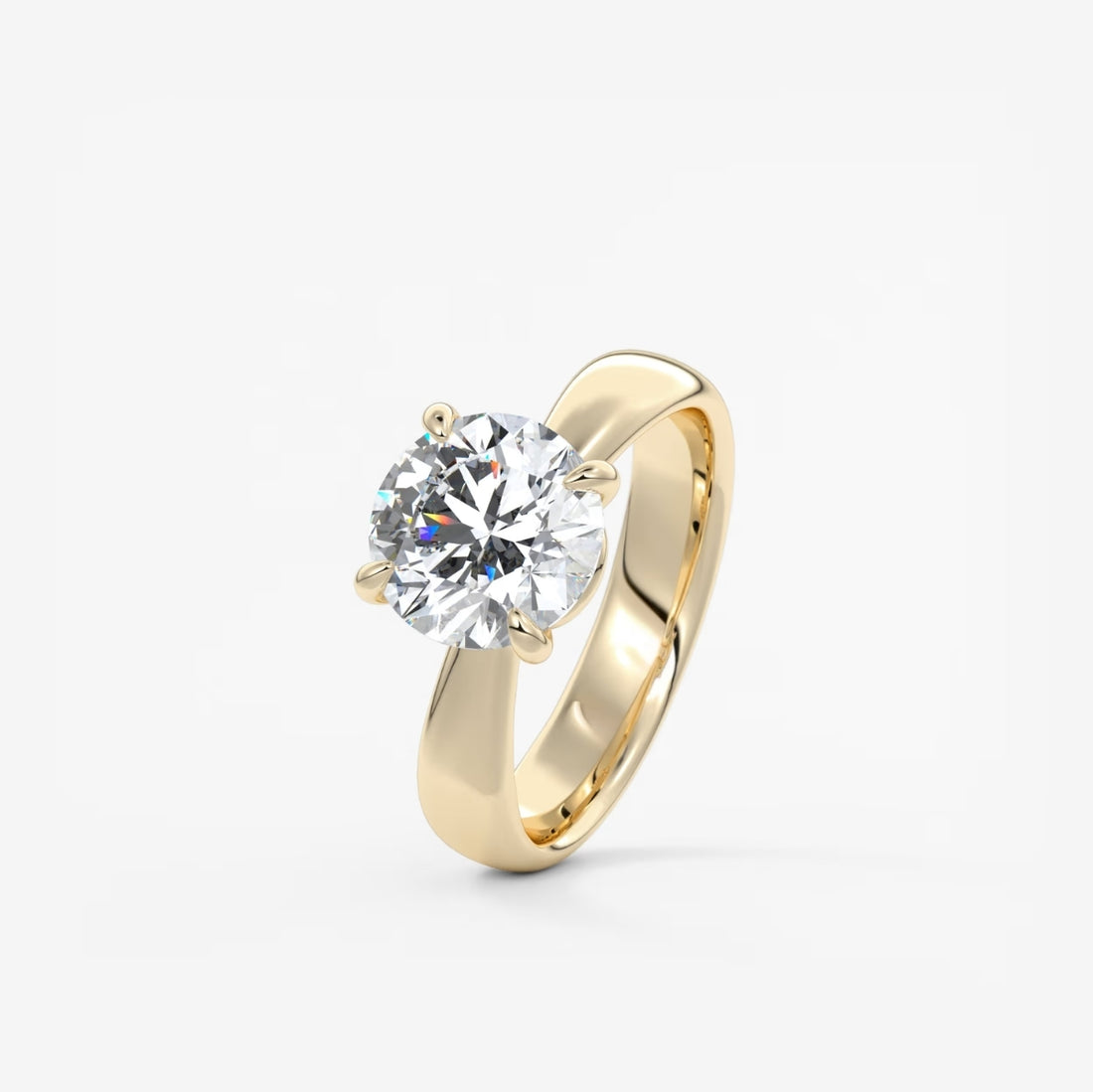 2.0CT Round Cut Lab Grown Diamond Thick Band Engagement Ring