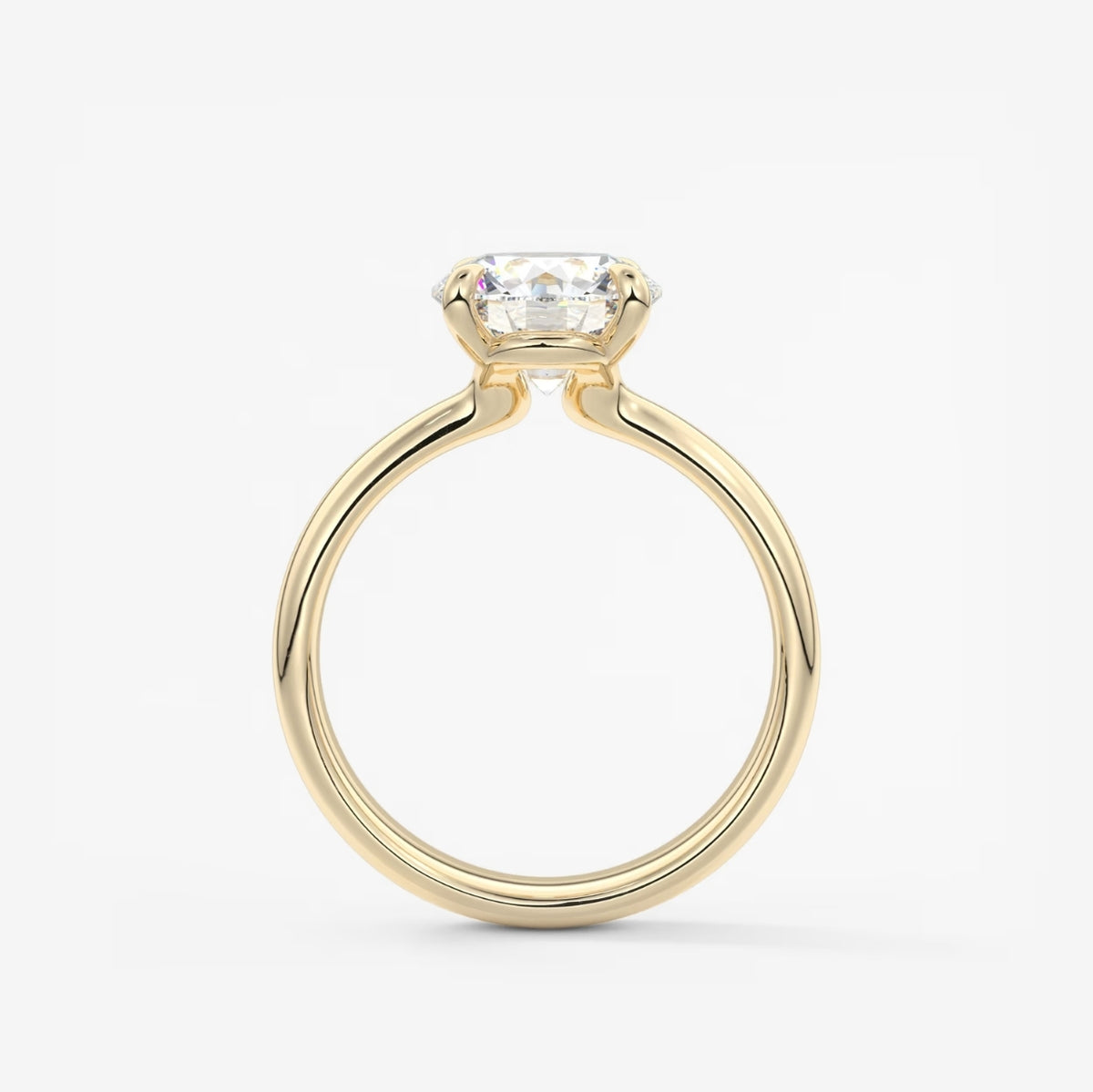 2.0CT Round Cut Lab Grown Diamond Thick Band Engagement Ring