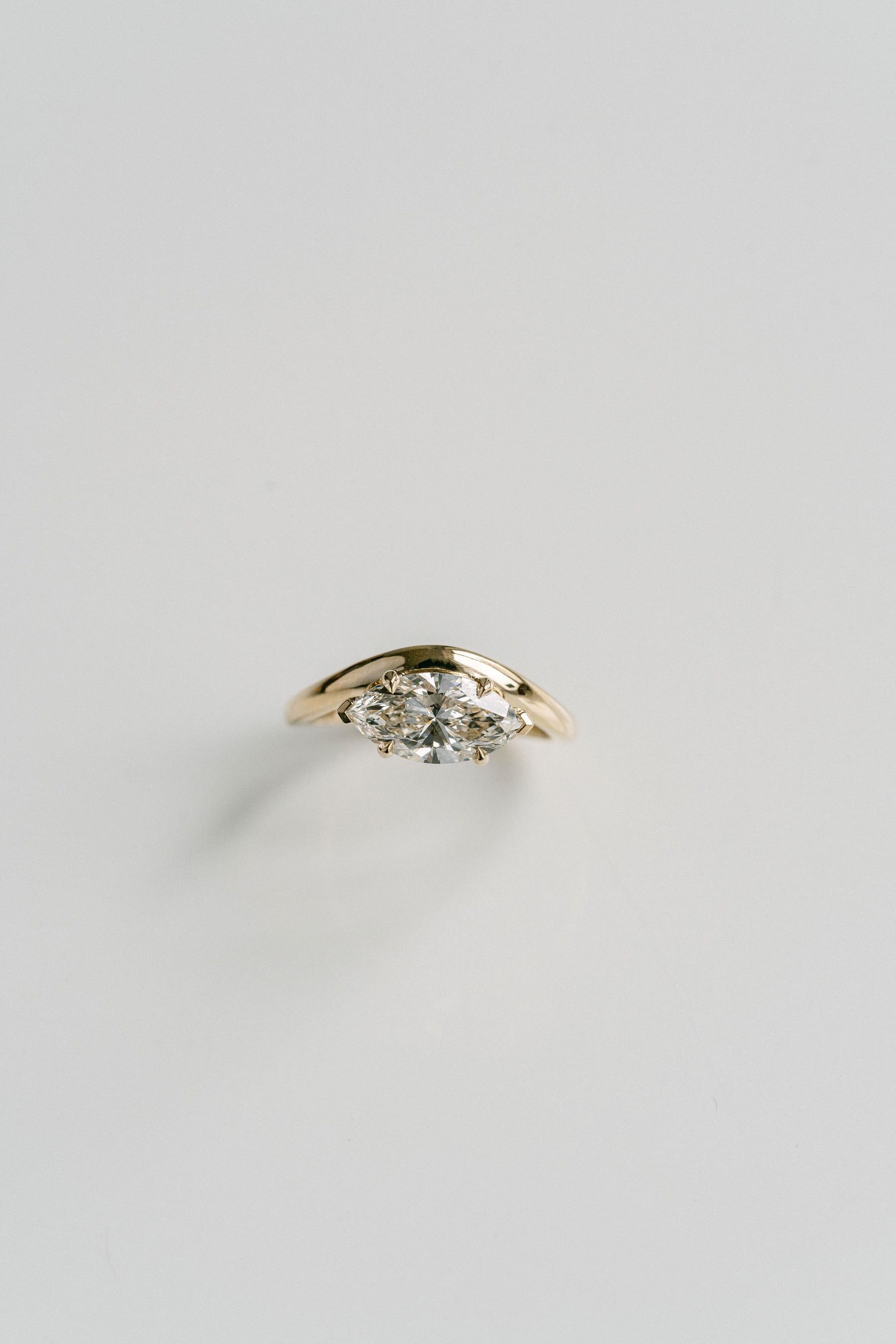 1.50CT East West Marquise Lab Grown Diamond Wave Band Engagement Ring